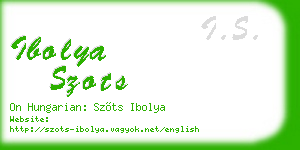 ibolya szots business card